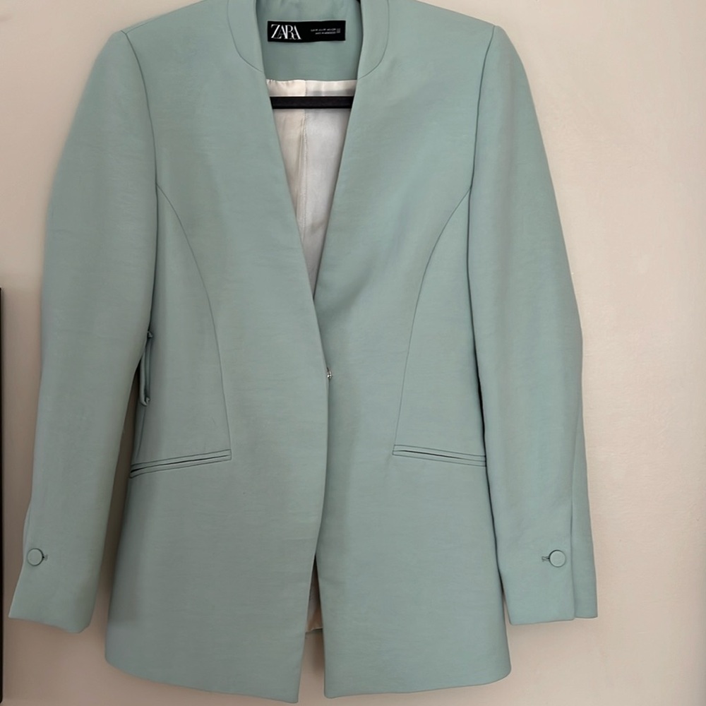 Zara Mint Green Tailored Blazer